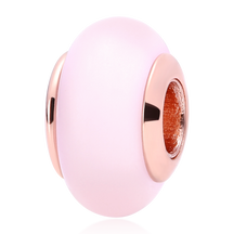 Berloque Murano Rosa Fosco - Prata 925