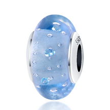 Berloque Murano Cristal Azul - Prata 925