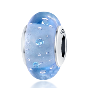 Berloque Murano Cristal Azul - Prata 925