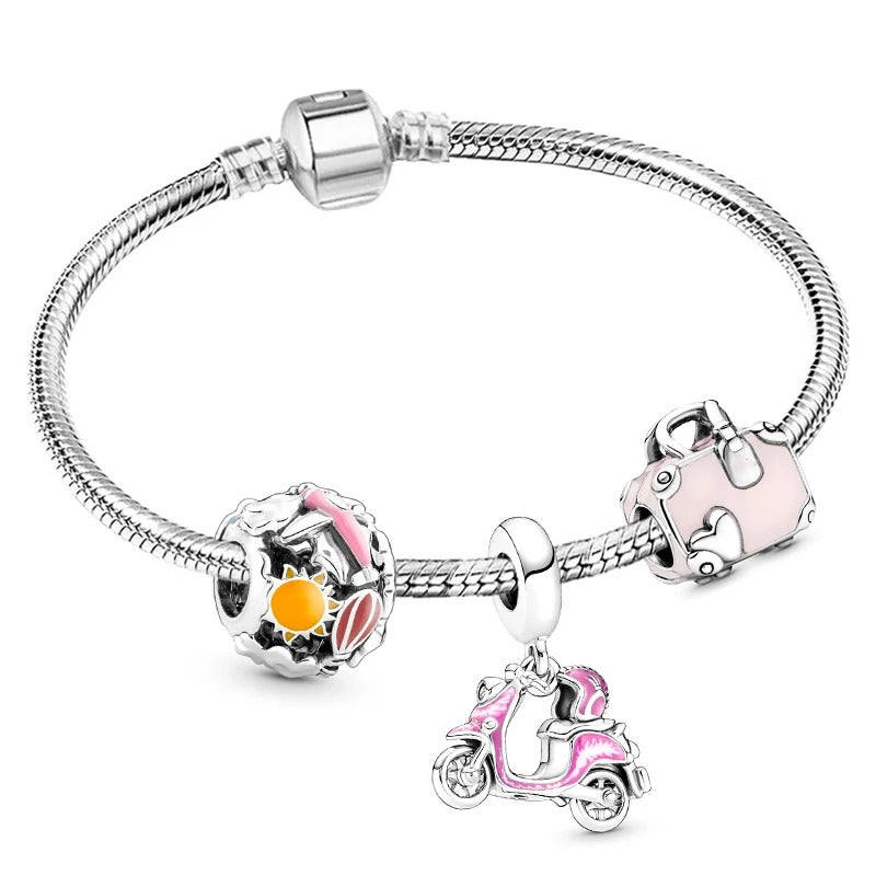 Pulseira com berloques - Prata 925