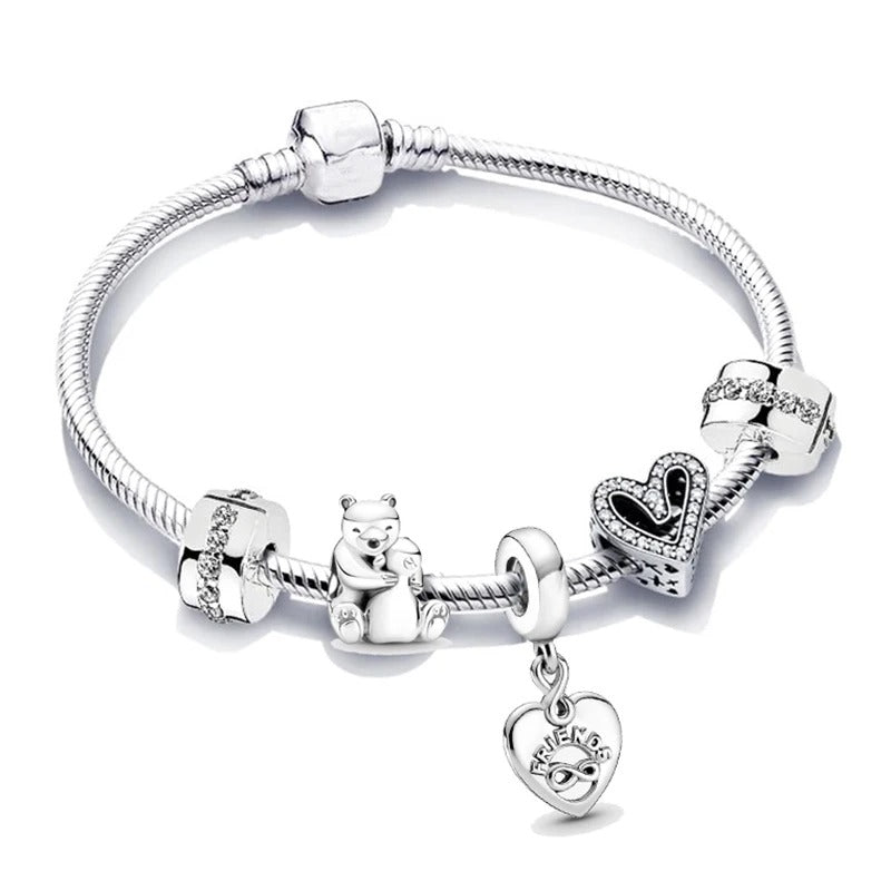 Pulseira com berloques - Prata 925